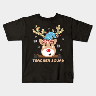 Teacher Squad Cutest Reindeer Squad Kids T-Shirt